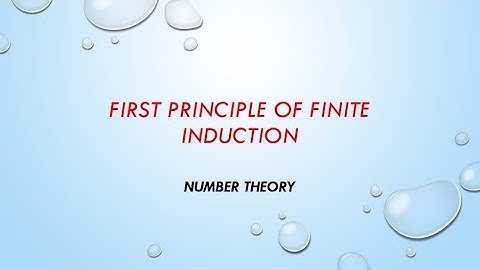 First Principle of Finite Induction