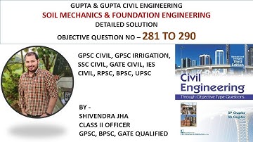 Chapter - 8 Question 281 to 290 Gupta & Gupta Civil Engineering Objective Solution