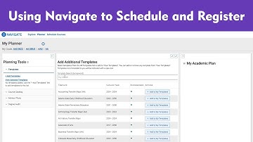 Class Registration: Using Navigate to Schedule and Register