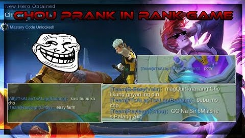 CHOU PRANK! Feeding 5x In Epic Rank Game😂🤣