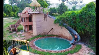[Full Video] Build Most Beautiful Three Story Villa & Highest Water Slide House With Swimming Pool