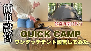 【キャンプ道具】安くて簡単!設営60秒!?⛺️クイックキャンプのワンタッチテントは不器用でも簡単設営出来るのか…!?