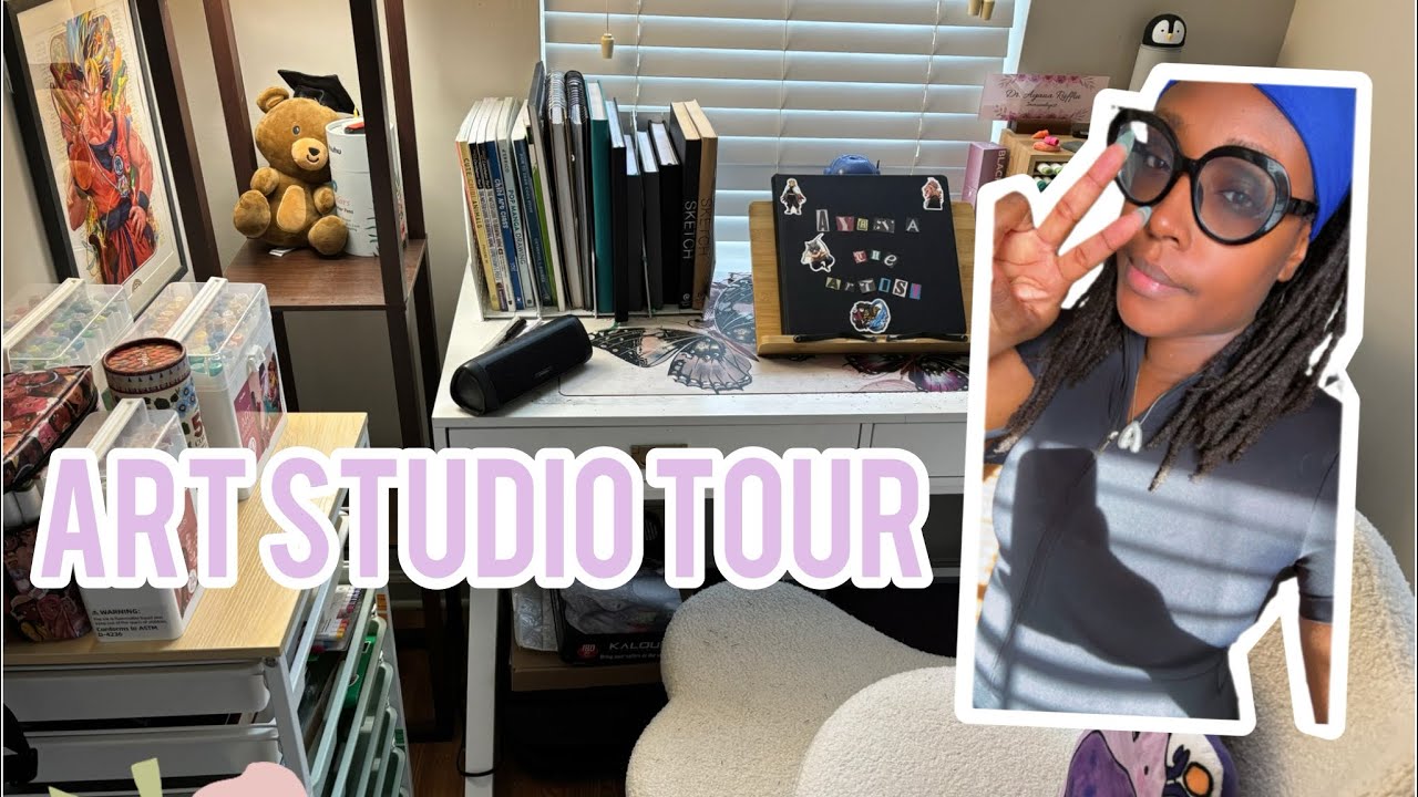 ART STUDIO TOUR 💜| mini vlog| my art supplies - YouTube
