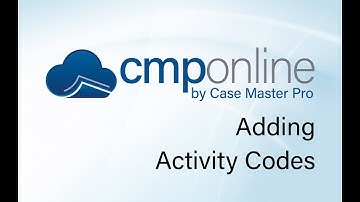 CMPOnline - Adding Activity Codes
