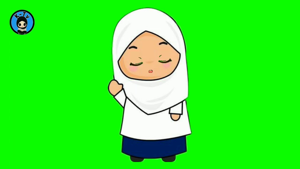 GREEN SCREEN ANIMASI KARTUN ANAK MUSLIMAH Mulut Dan Mata Bergerak YouTube