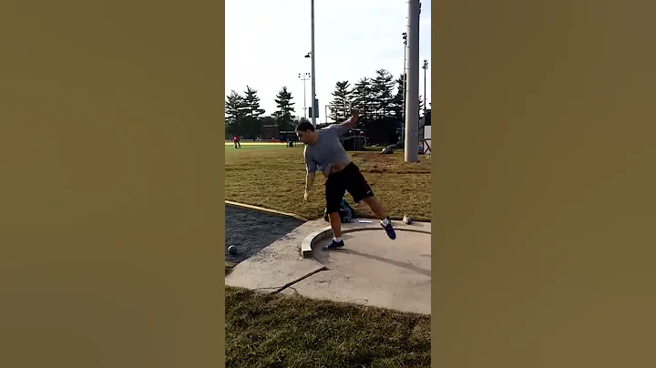 Michael kluesner throwing shot put at jeb stuart