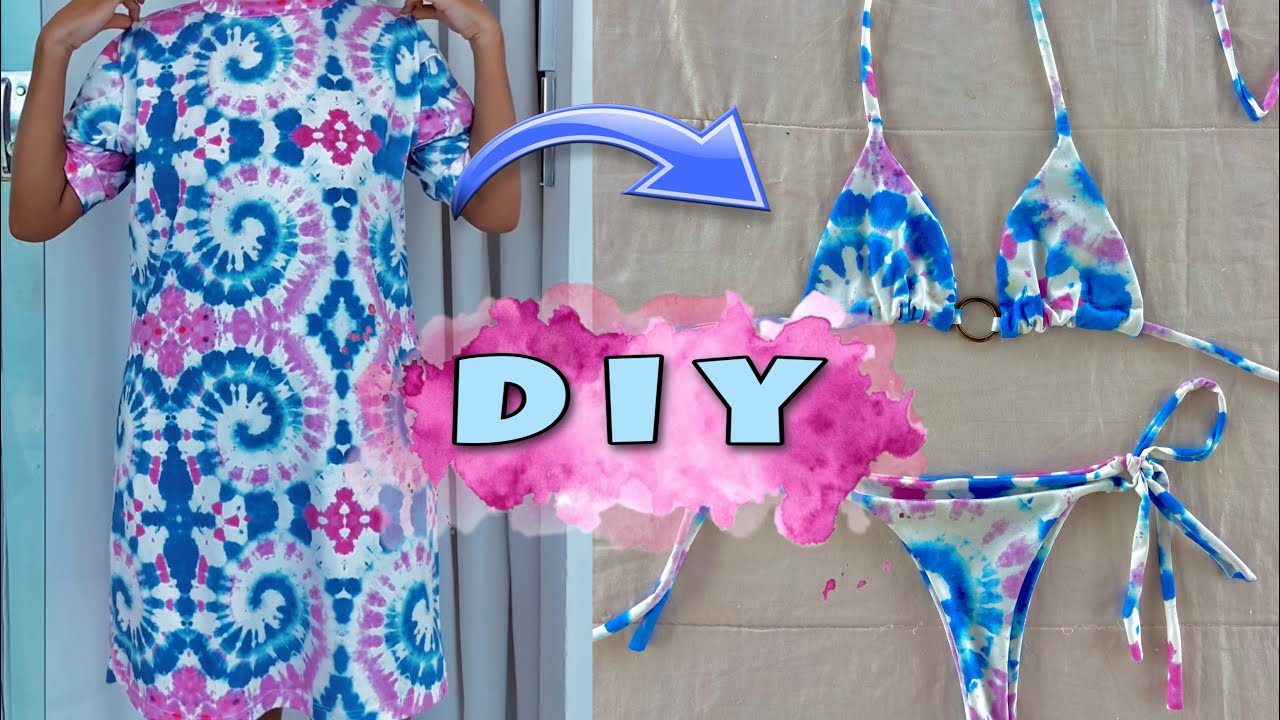 COMO TRANSFORMAR VESTIDO EM BIQUÍNI SEM MÁQUINA DE COSTURA - DIY