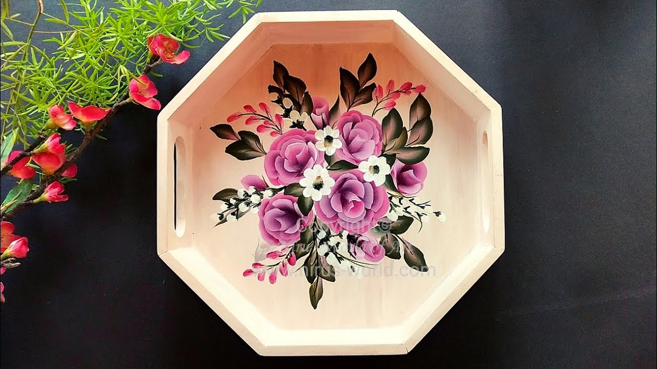 Tray Painting Beautifully Hand Painted Wooden Serving Tray One tray-painting-beautifully-hand-painted-wooden-serving-tray-one