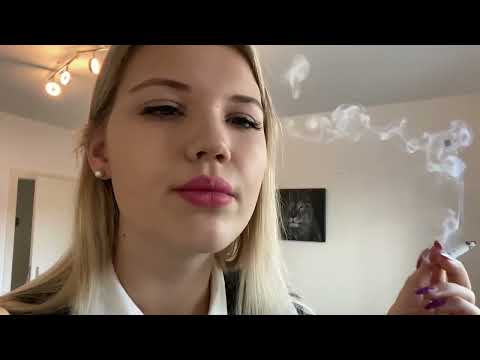 Blonde German girl smoking 8