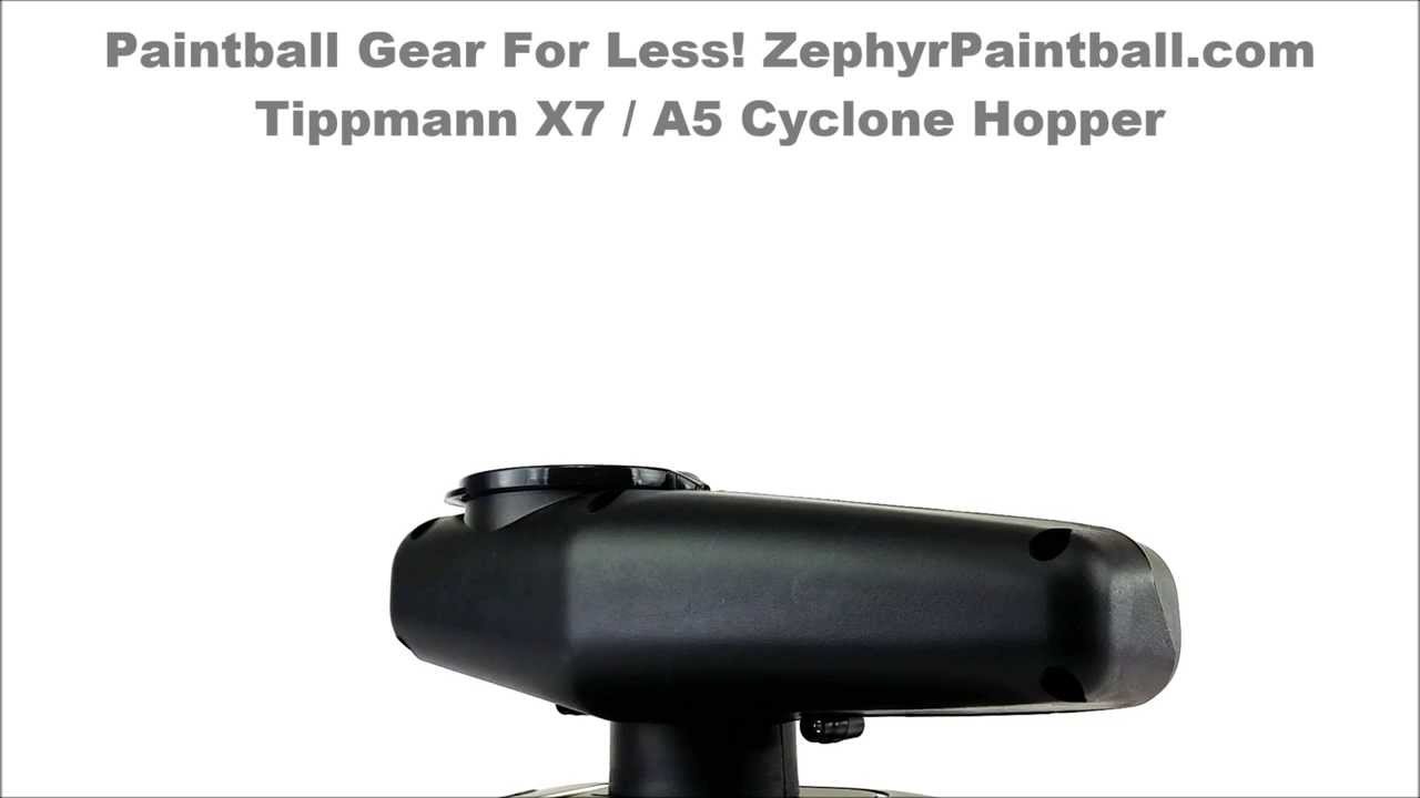 Tippmann X7 A5 Cyclone Hopper Paintball Loader Black ZephyrPaintball