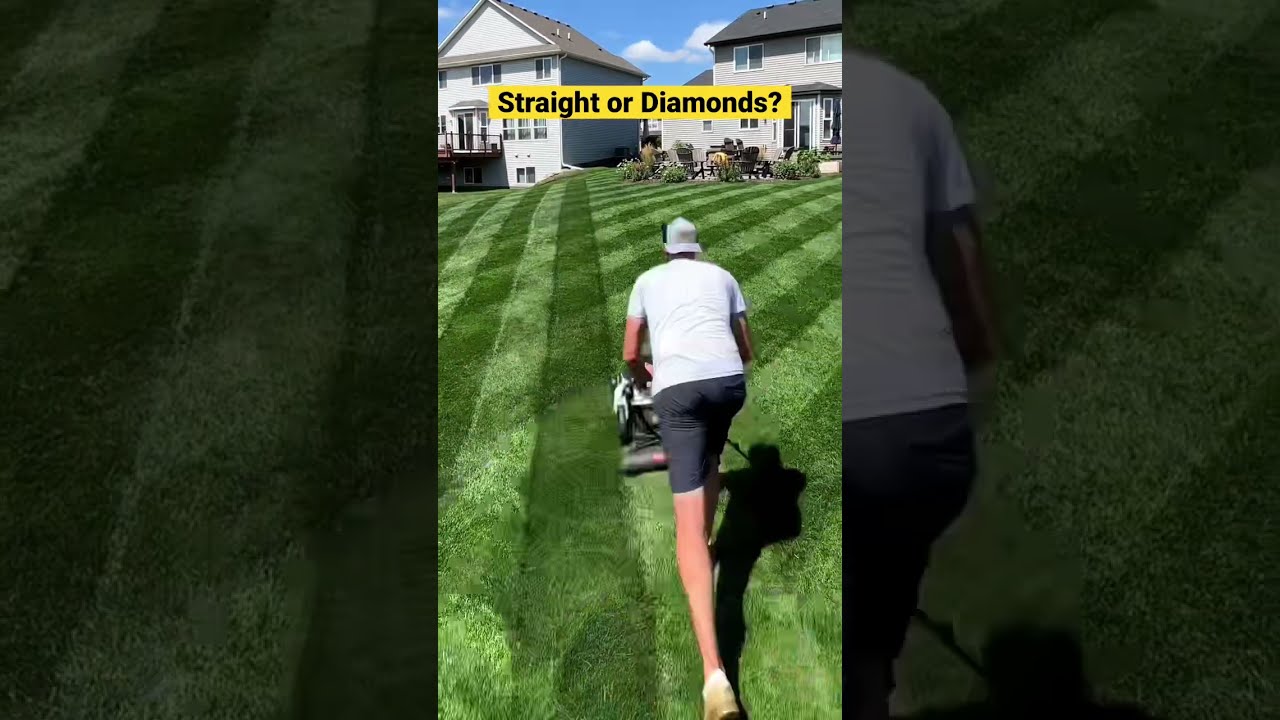 Lawn Stripes Straight Or Diamonds Mowing Satisfying Before After
