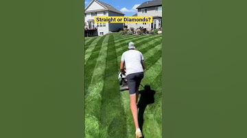 Lawn Stripes: Straight or Diamonds? #lawn #stripes #mowing #satisfying #before #after