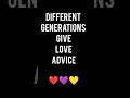 Different generations give love advice. #genz #millennials #genalpha #shorts #comedy #funny #memes