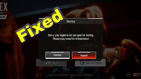 How to fix "Sorry the test is not available in your region" on apex legends mobile