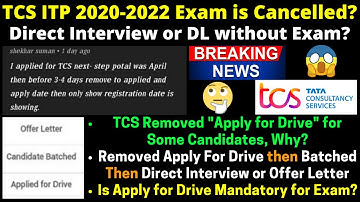 TCS 2020-22 Exam Postponed TCS ITP Hiring Exam Mail & Date Update TCS Direct Interview without Exam?