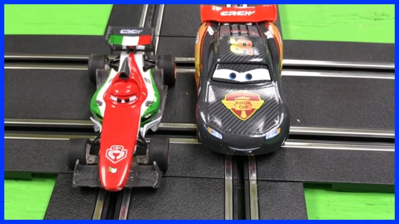 Disney Pixar Cars Lightning McQueen Carrera Go Slot Cars Carbon Racers -  YouTube