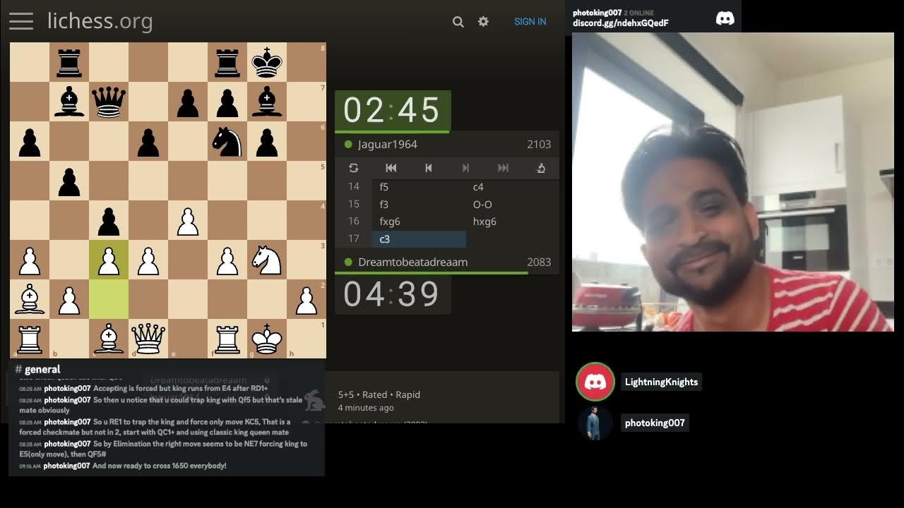 Taking down 2100 in rapid on lichess YouTube