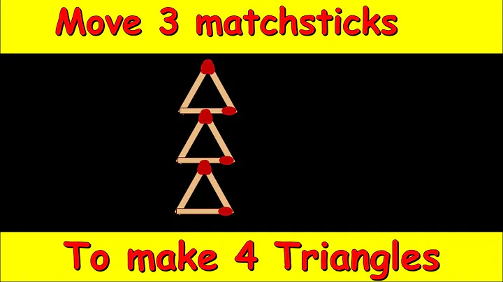 Move 3 matchsticks to make 4 Triangles | Matchstick Puzzle | Puzzled | Trick your friends