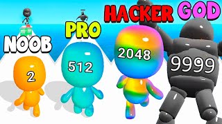 LOOK AT THIS WEIRDO!  NOOB vs PRO vs HACKER vs GOD in MAN RUNNER 2048 [New Update]