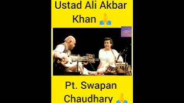 Thumbnail of Ustad Ali Akbar Khan And Pt Swapan Chaudhary Jugalbandi #icmtabla #tabla ##sarod #shorts #viral