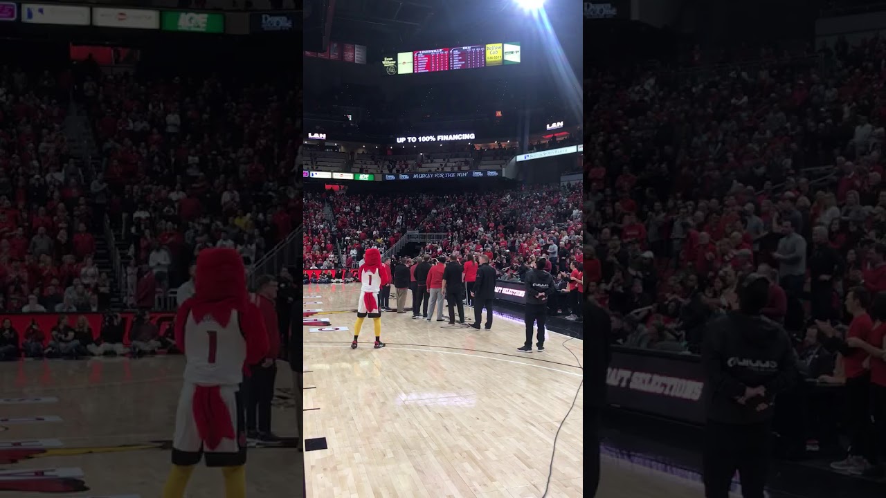 Louisville Football Coaching staff getting luv at intermission - YouTube