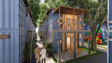 Lumion 8 Render - Container Housing for Low Income Society