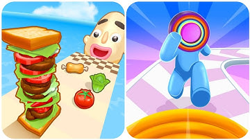 Sandwich Run 3D Vs Layer Man 3D   Who Will Reach Level 100 First?  Levels Big New Update Max Walkthr