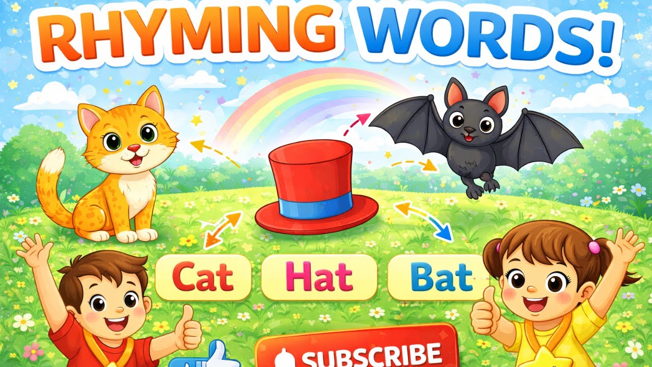 Rhyming Words for Kids 🎵 | Fun Phonics & Early Reading | Preschool ...
