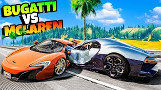 Super Bugatti vs Mclaren On a Highway in BeamNG Drive Mods!!