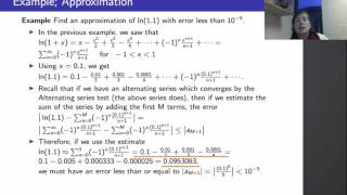 Calculus II, Lecture 28, V8 Using Power Series for Approximation Example 1