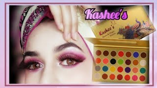 Kashee's pallette review swatches and eye look