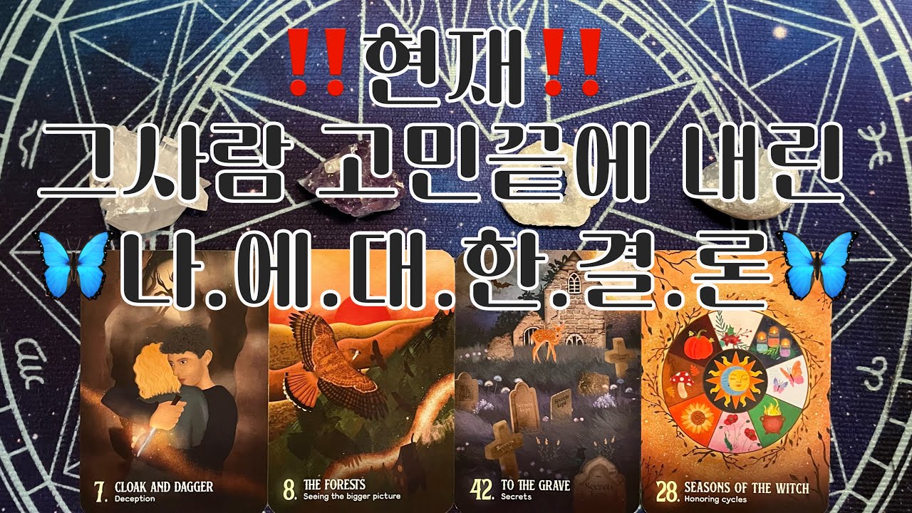 타로- 🦋현재,,그사람 고민끝에 내린 나.에.대.한.결.론.🦋