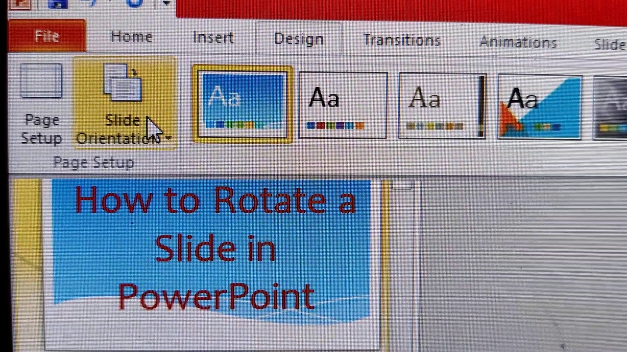 how do you rotate a powerpoint slide 90 degrees