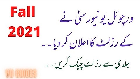 VU Finalterm Result Fall2021 Has been announced #vu #finalterm #fall2021