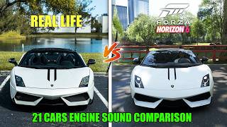 Forza Horizon 6 vs Real Life All Lamborghini Engine Sound Comparison Aventador,Countach,Gallardo etc