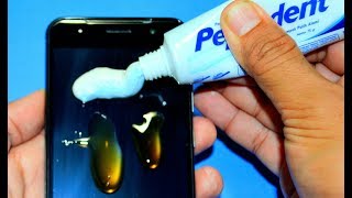 How to clean stains on cellphone screen using toothpaste screenshot 3