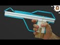 How To Make A Blowgun Pistol With Magazine - (10 Bullets)