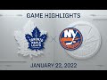 NHL Highlights | Maple Leafs vs. Islanders -  Jan 22, 2022