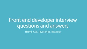 ReactJs FrontEnd Developer Interview questions and answers