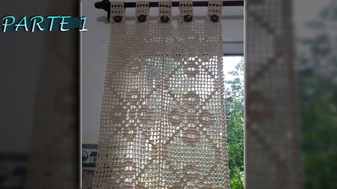 CORTINA FEITA NO CROCHÊ FILÉ TUTORIAL CROCHÊ PASSO A PASSO  PARTE 1