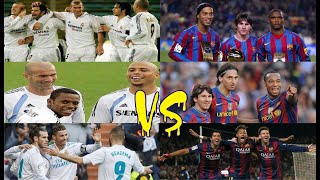 REAL MADRID TRIO VS BARCELONA TRIO 😱🔥| FT. RONALDO, MESSI, SUARES, BENZEMA, BALE, NEYMAR, RONALDINHO