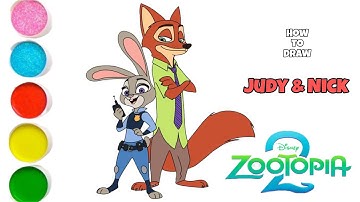 How to Draw Judy and Nick from Zootopia | Easy Step by Step Drawing Tutorial