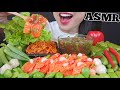 ASMR SALMON SASHIMI + THAI DIPPING SAUCE + FRIED CHILI (EATING SOUNDS) LIGHT WHISPER | SAS-ASMR