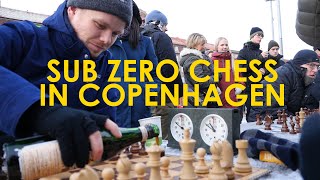 Chess party in snow @ Black Square in Copenhagen