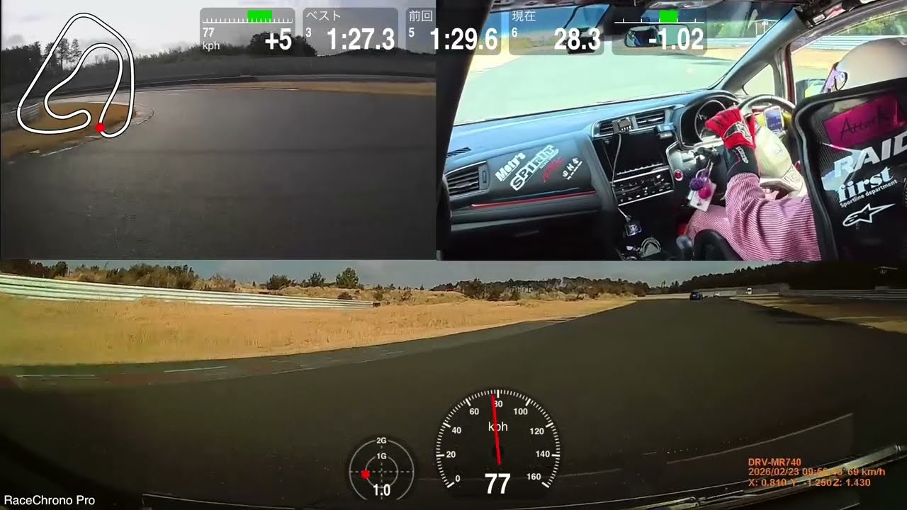 2026.02.23 -ぺん銀袖森走行会 in 袖ヶ浦フォレストレースウェイ ②クラス走行① 1'24.118- FIT RS GK5 CVT 2号機