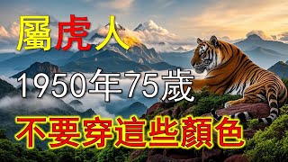 1950年 屬虎人 今年75歲 庚寅年生，驚蟄節氣，屬虎人千萬別穿這些顏色，否則整年黴運連連！#生肖虎#屬虎人#生肖虎