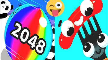 Ball Run2048🆚Fork N Sausage - Satisfying ASMR Gameplay Showdown on Android & iOS #gaming #ios #games