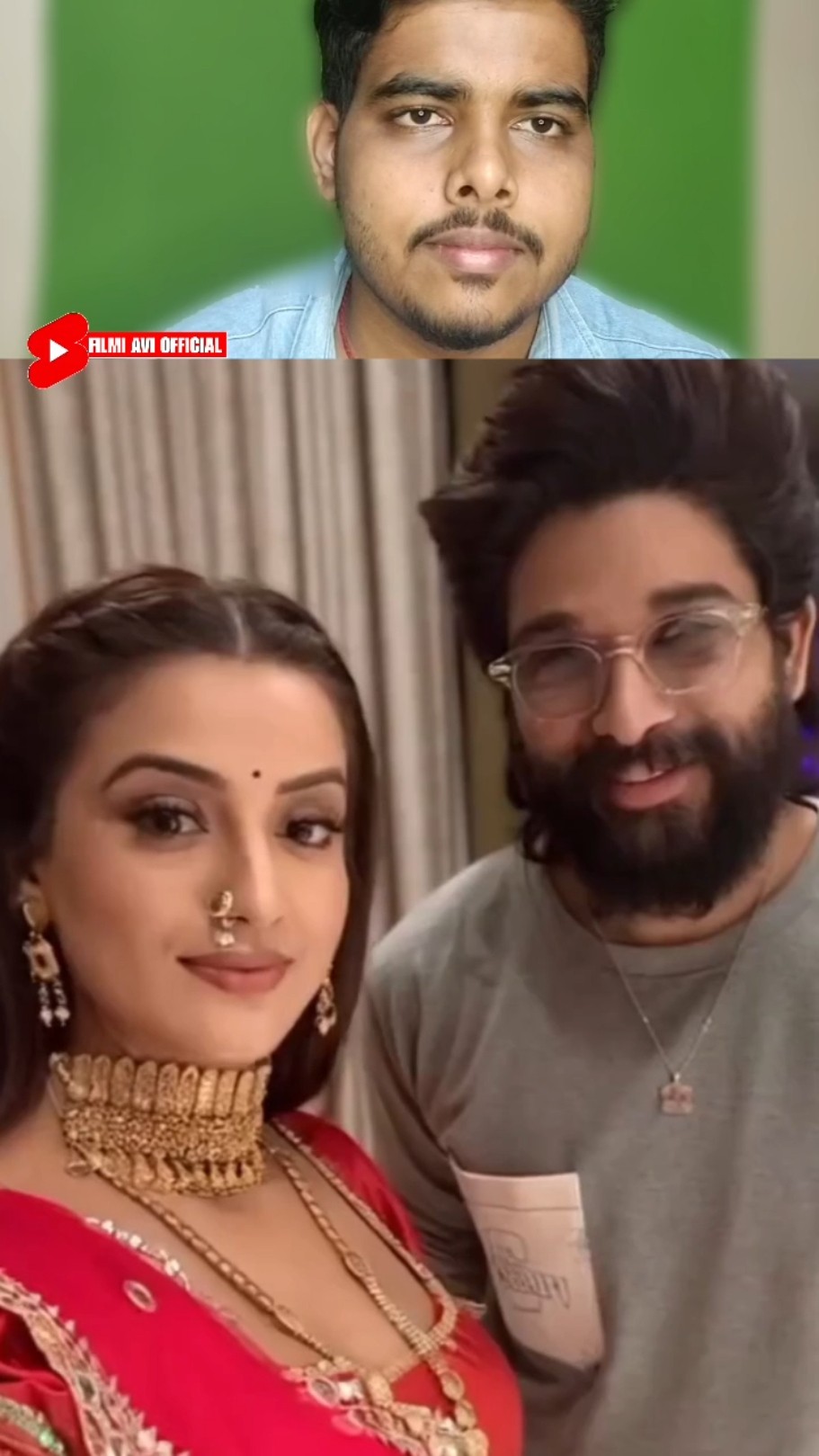 Allu Arjun and Akshara Singh viral fake Kissing video | Reaction Video | #shorts #remix