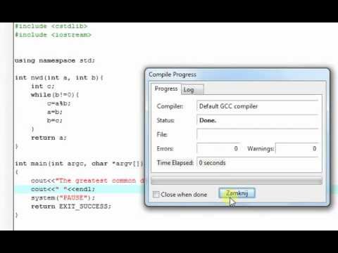 Euclidean algorithm in C++ - YouTube