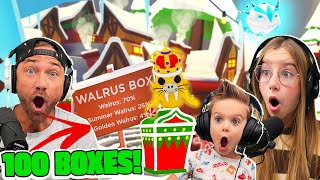 We Open 100 Walrus Boxes in the New Roblox Adopt Me Winter Update! *EVERY NEW PET & ITEM!*